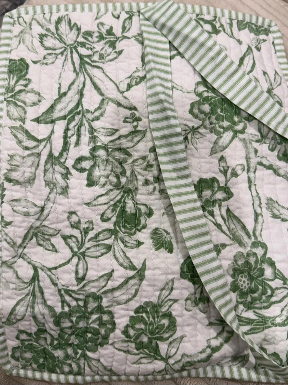 Mark & Graham Green and White Floral Travel Organizer Pouch